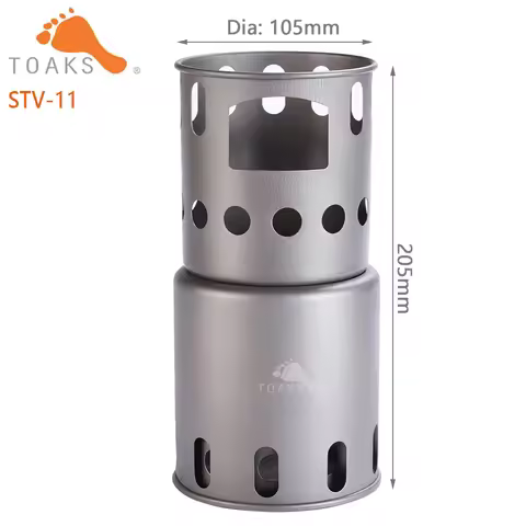 TOAKS Titanium Wood Gas Stove Burning For Outdoor Camping Hiking Backpacking Stove Wood Burning Stov