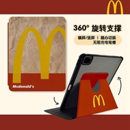 For iPad Pro 11 2021 Case 2020 iPad Air 4 Air 5 2022 Case 360 Degree Rotation For iPad Mini 6 2021 9th 8th 10.2 inch Cover Simple painted retro McDonald's letters