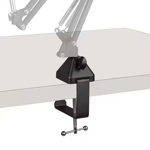 Geekria for Creators Microphone Desk Mount Clamp, Boom Arm Clamps for Adjustable Mic Stand Compatibl