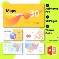 🔥 Animated Powerpoint - 58 Pages 🔥 Dynamic Map Infographic Layout Global Presentation PPT Templates