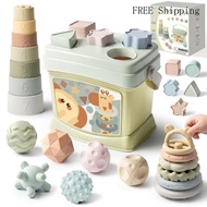 Baby Toys 6-12 Months,Montessori Toys for Babies,Stacking Cups,Shape Sorter | Sorting & Stacking Toy