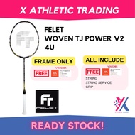 [GOH V SHEM RACKET] 3U/4U FELET WOVEN TJ POWER V2 Speed attack badminton racket