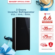 SHARP 2 Doors 512L/554L/600L Inverter Refrigerator SJ-PG51P2/SJ-PG55P2/SJ-PG60P2 (Black/Dark Silver)