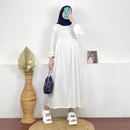 Gamis Terbaru 2023 Kekinian / Baju Gamis Wanita Dewasa / Midi Dress Warna Putih Gamis Putih Manasik