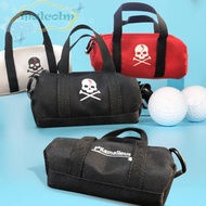 MALCOLM Small Golf Storage Bag, Skeleton Pattern Zipper Golf Ball Storage Pouch, Pouch Bag Lightweight Portable High-Capacity Mini Golf Ball Bag Golfer Gift