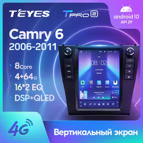 TEYES TPRO 2 For Toyota Camry 6 XV 40 50 2006 - 2011 For Tesla style screen Car Radio Multimedia Vid