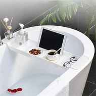 Bath Tub Tray Extendable Draining Bath Tray Space-Saving Household Bathtub Shelf Small Storage Tray