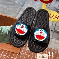 Latest women's slop sandals with Doraemon Korean style motif indoor slippers home slippers