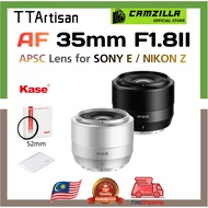 TTArtisan Auto Focus 35mm F1.8 Mark II lens (APS-C) For Sony E Mount & Fujifilm X Mount - Malaysia W