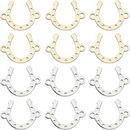 SUNNYCLUE 1 Box of 20 Horseshoe Connectors Charms Bulk Pack Golden Silver Metal Titanium Steel Vinta