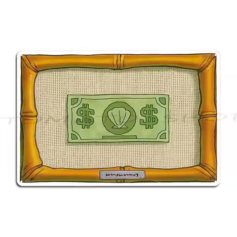 Mr. Krabs First Dollar Poster Metal Sign Wall Mural Kitchen Decoration Party Custom Tin Sign Poster
