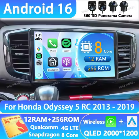 Android 16 Car Radio For Honda Odyssey 5 RC 2013 - 2019 Multimedia Stereo Video Player Head Unit QLE