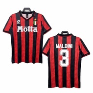 S-XXL         Retro Issue 93 94 AC Milan Maldini Soccer Jersey Man Football Shirt