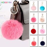 HOBBYIN Plush Ball Pendant, Imitation Rabbit Fur Hanging Decoration Fluffy Ball Keychain, Cute Solid