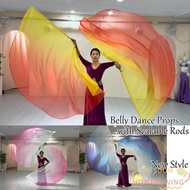WISDOM Semi-circular Flags, Dance Party Scalable Rods Belly Dance Accessories Props,  Lightweight wi