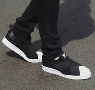 adidas 休閒鞋 Superstar Slip On 女 愛迪達 繃帶鞋 貝殼頭 襪套式 黑 白 24.5