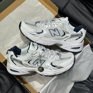 NB 530 Retro Running White Silver Navy Sneakers.