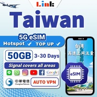 eSIM Taiwan 3~30days High Speed Data Unlimited Taiwan Chunghwa Travel Sim Card 台湾上网卡【Total Data Plan