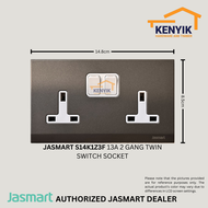 JASMART 13A 2 Gang Twin Switch Socket Outlet (c/w Neon) (S-Series Bronze) (S14K1Z3F / S14K1Z3FD)