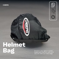 CABERG | BLACK HELMET BAG WITH STRAP & PRINTED LOGO | JEG MOTORCYCLE & CAR COVER