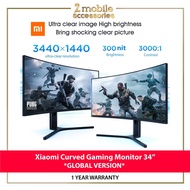 [Global] Xiaomi 34" Curved Gaming Monitor 34 Inch Mi Surface 144hz 21:9 Gaming WQHD 2K 3440 x 1440 D