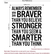 BRAVER Quotes Inspiration Motivational Vinyl Wall Sticker
