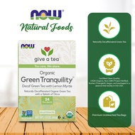 NOW Foods, Certified Organic Green Tranquility Tea, Decaf Green with Lemon Myrtle, Non-GMO, 24 tea b