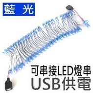 USB LED燈串(藍光,3米/50燈)  - 可攜式聖誕燈,露營燈,求婚燈,營繩照明,驅蚊燈,花燈,燈籠,捧花燈,服飾燈,軟條燈條,行動光,營繩燈,帳棚燈