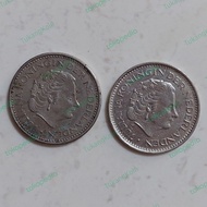 Uang Koin Belanda 1 Gulden Juliana Pra Euro - Netherland