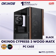 OKINOS CYPRESS 3 WOOD MATX CASING WITH 4 FANS - BLACK