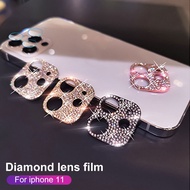 Luxury 3D Crystal Glitter Camera Protection Case + Lens Tempered Glass for IPhone 12 11 Pro Max Camera Lens Screen Protector Film