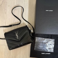 Saint Laurent YSL LOULOU TOY牛皮 Y字縫線厚皮層翻蓋可調式斜背包