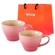 LE CREUSET 巨型卡布奇諾杯 2入 S號購物袋 1套 玫瑰石英粉