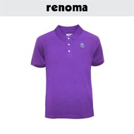 RENOMA Mens Purple Plain Solid Colour Polo Tee 100% Cotton