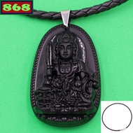 Black stone Manjushri Buddha necklace, Buddha's destiny