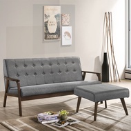 LOFT Design sofa 3 seaer BERLINDA solid wood 3 seater sofa with stool