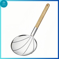 Wooden handle stainless steel colander