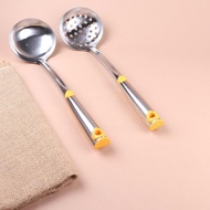 Spoon Puncture Hot Pot, Instant Tail, Beautiful Small Stainless Steel Thick Soup Lips 30cm x 7cm (Yellow Roll)