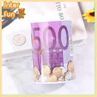 [InterfunS] Tinplate Cylinder Piggy Bank Euro Dollar Picture Box Household Saving Money Box [NEW]