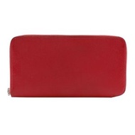 二手愛馬仕 Azap Silk 長版皮夾，Epsom 皮革，2010 年，紅色，N 拉鍊，女士款。