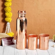 Marusthali Copper Water Bottle 1 Liter Pure Copper Bottle 34 Oz Extra Large Ayurvedic Copper Vessel Drink More Water, Lower Your Sugar Intake Health Benefits Pitcher for Sport, Fitness, Yoga
