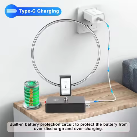 A99E-GA800 10Khz-159Mhz Active Loop Shortwave Radio Antenna For Indoor Outdoor Ham Radio SW MW SSB