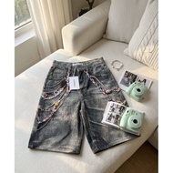 Y21 4-Inch Jeans With Y2K Chain Print Waist 33-34 XL