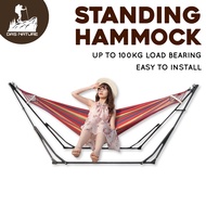 Hammock set with stand Buaian gantung outdoor portable camping hammock folding canvas garden buai he