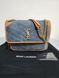 YSL Saint Laurent Niki Denim/Suede