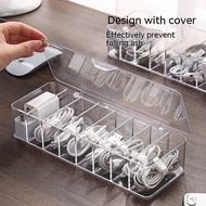 Multifunctional Jewelry Data Cable Storage Handy Tool Mobile Phone Charging Cable Charger Compartment Tidy-up Desktop Transparent Storage Box Winder storage box storage bed toyogo storage drawer jewellery box  organiser box box storage  toyogo storage