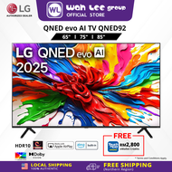 LG 65" 75" 85" QNED evo AI TV QNED92 MiniLED 144Hz Gaming Mode* Dolby Vision & HDR10 4K UHD 65QNED92