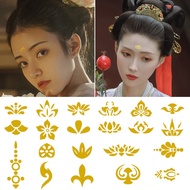 AT&amp;💘Gilding Bindi Silver Stamping Hanfu Ancient Costume Woman's Head Ornament Ancient Style Tattoo Sticker Women's Water