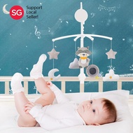 Baby Rattles Crib Mobiles Toy Hanging with Music Bed Musical Bell Rotating