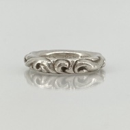 【二手】CHROME HEARTS SCRL BAND SV925 戒指，16號，8.86克，銀色